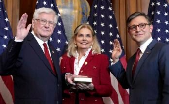 The representative of the Kentucky Gop Hal Rogers, on the left, poses during an accumulation of ceremonies with the president of the room Mike Johnson, a republican of Louisiana, at the American Capitol in January. On Monday, Rogers led the Republican members of the Chamber's credit committee in the publication of one of the last Congress bills who call for the exclusion of millions of people living in the United States without the American citizenship of a set of censuses which, according to the 14th amendment, must include