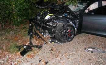 In Tesla Model S following a fatal accident in April 2019 near Key Largo, Florida.